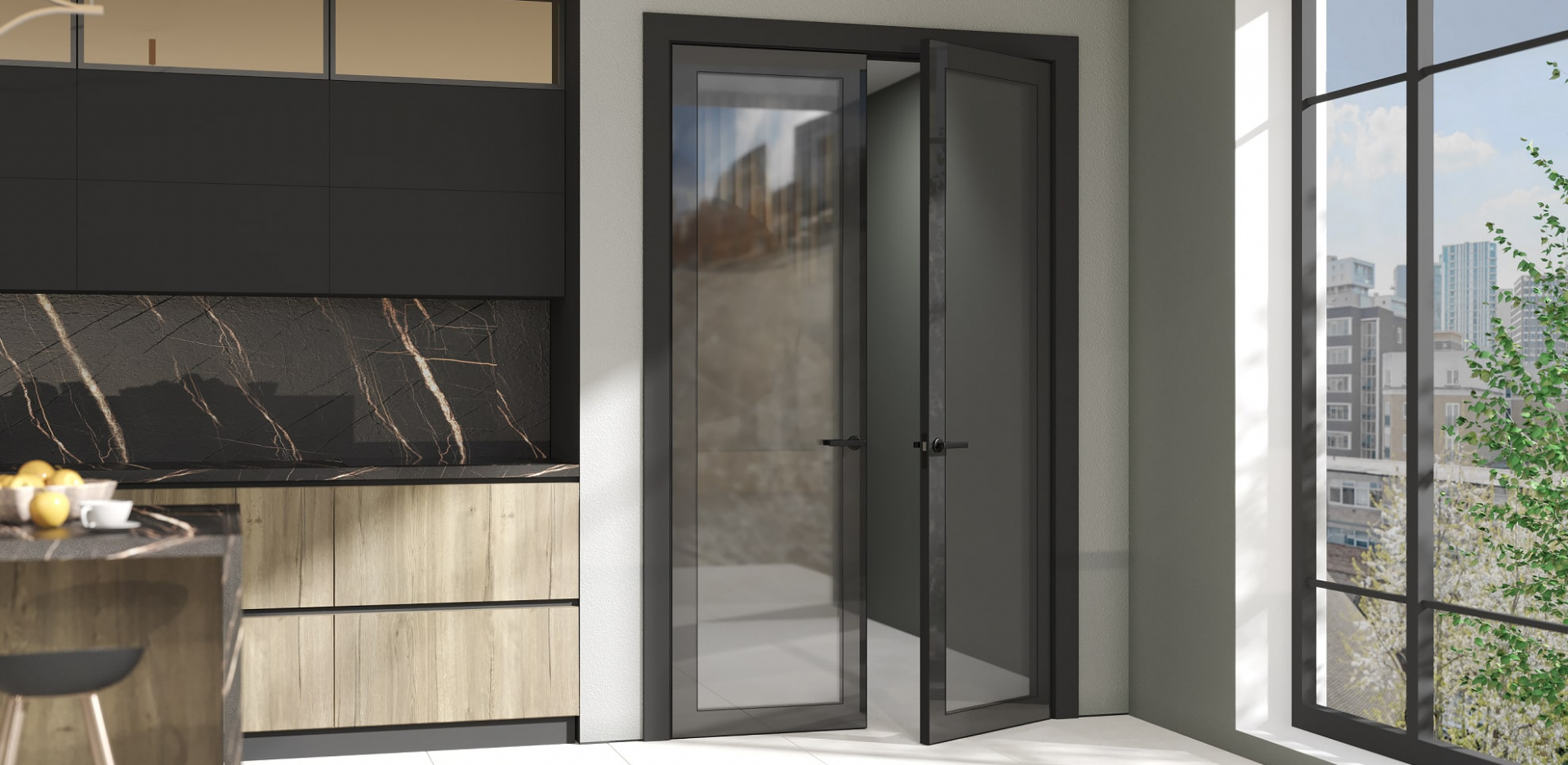 Стеклянная дверь с закаленным стеклом INFINITI